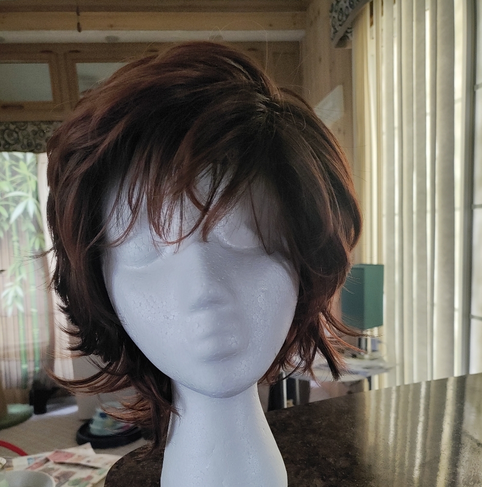 Dark Brown With Auburn Layered Wig with Natural Flow